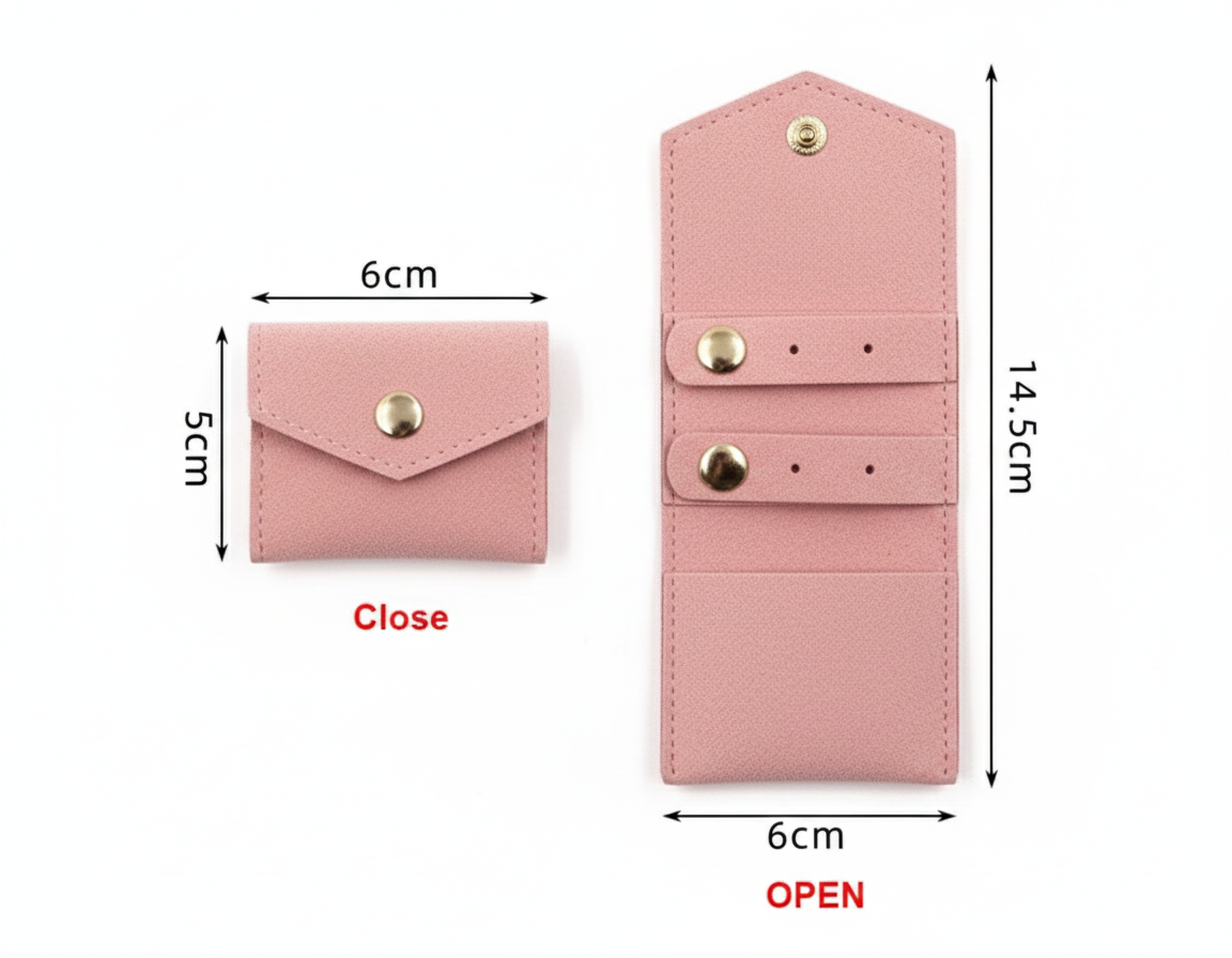 Blush Rose Suede Travel Jewelry Pouch - Image 2